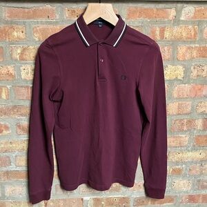 Fred Perry long-sleeve twin tipped polo shirt